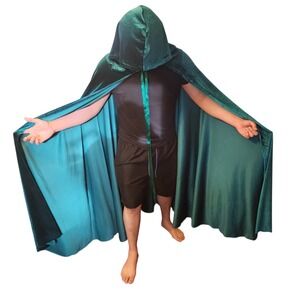 Costurero Real Emerald Green Velvet Hooded Cloak Cape Made in Spain Fantasy LARP
